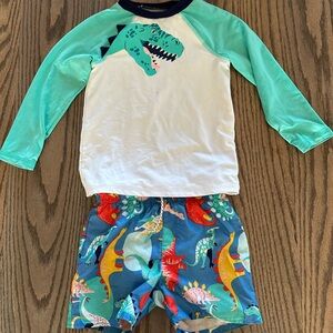 Cat & Jack swim trunk and rash guard 2t/3t